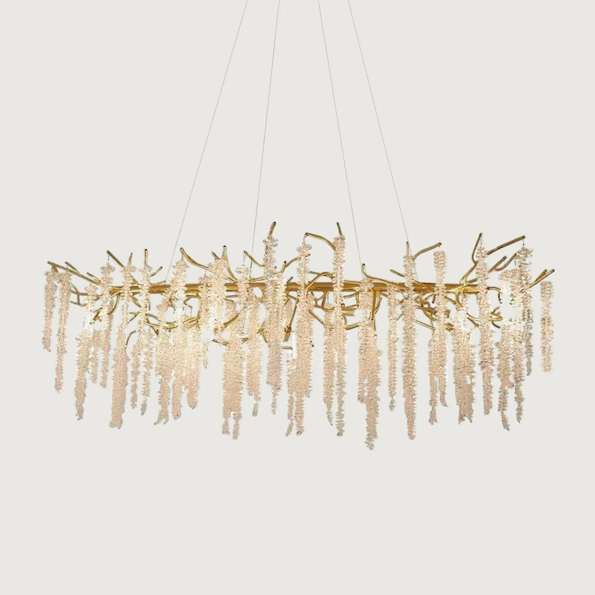 Nuvin - Lámpara de Araña Techo de Cristal en Forma de Flor – Diseño Elegante y Sofisticado