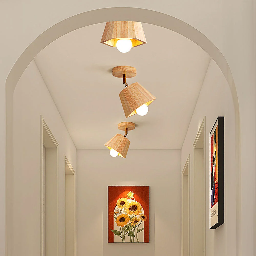Clarix - Lámpara de Techo de Madera Ajustable - Diseño Minimalista para Sala de Estar - Iluminación Eficiente y Acogedora