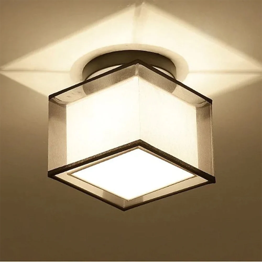 Lurea - Lámpara de Techo de Tela Retro para Sala de Estar - Iluminación Difusa y Diseño Clásico