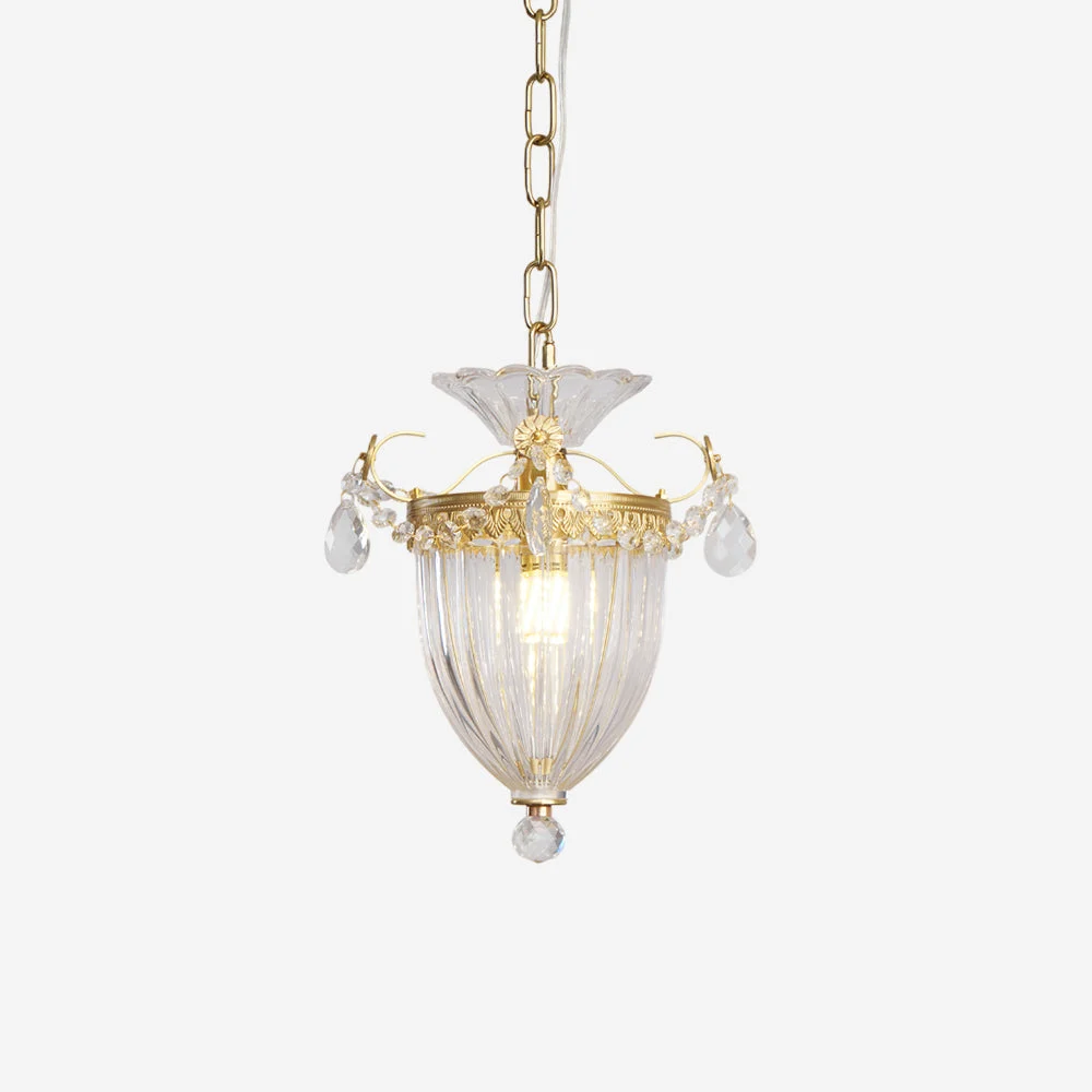 Lámpara Colgante Vintage Glamour Cristal Gotas