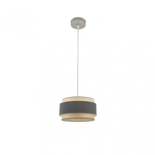 Lámpara Colgante Natural/Gris Níquel Natural/Gris  1xE27