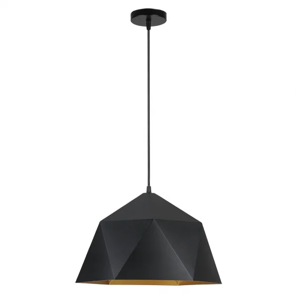 Lámpara Colgante Negro / Oro   Metal 1xE27