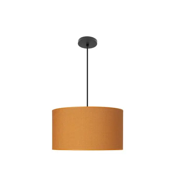 Lámpara Colgante Negro/Naranja Negro Naranja Metal / Textil 2xE27