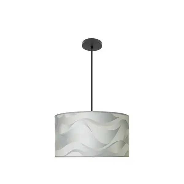 Lámpara Colgante Negro/ola gris Negro Gris Metal / Textil 2xE27