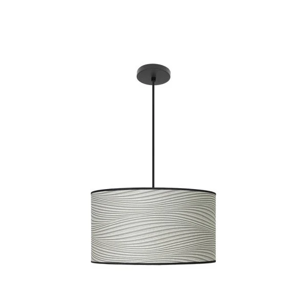 Lámpara Colgante Negro/surco gris Negro Gris Metal / Textil 2xE27