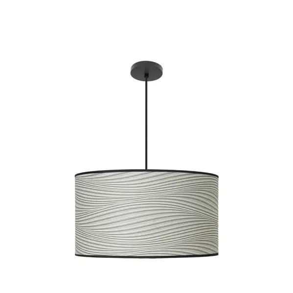 Lámpara Colgante Negro/surco gris Negro Gris Metal / Textil 3xE27