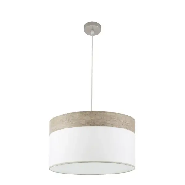 Lámpara Colgante Níquel/Blanco-Madera Gris Níquel Madera Gris/Blanco  2xE27