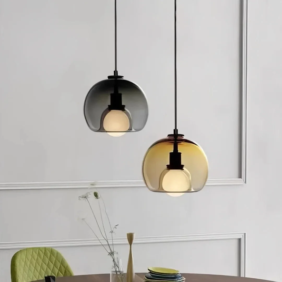 Lámpara colgante de vidrio moderna regulable en altura para comedor