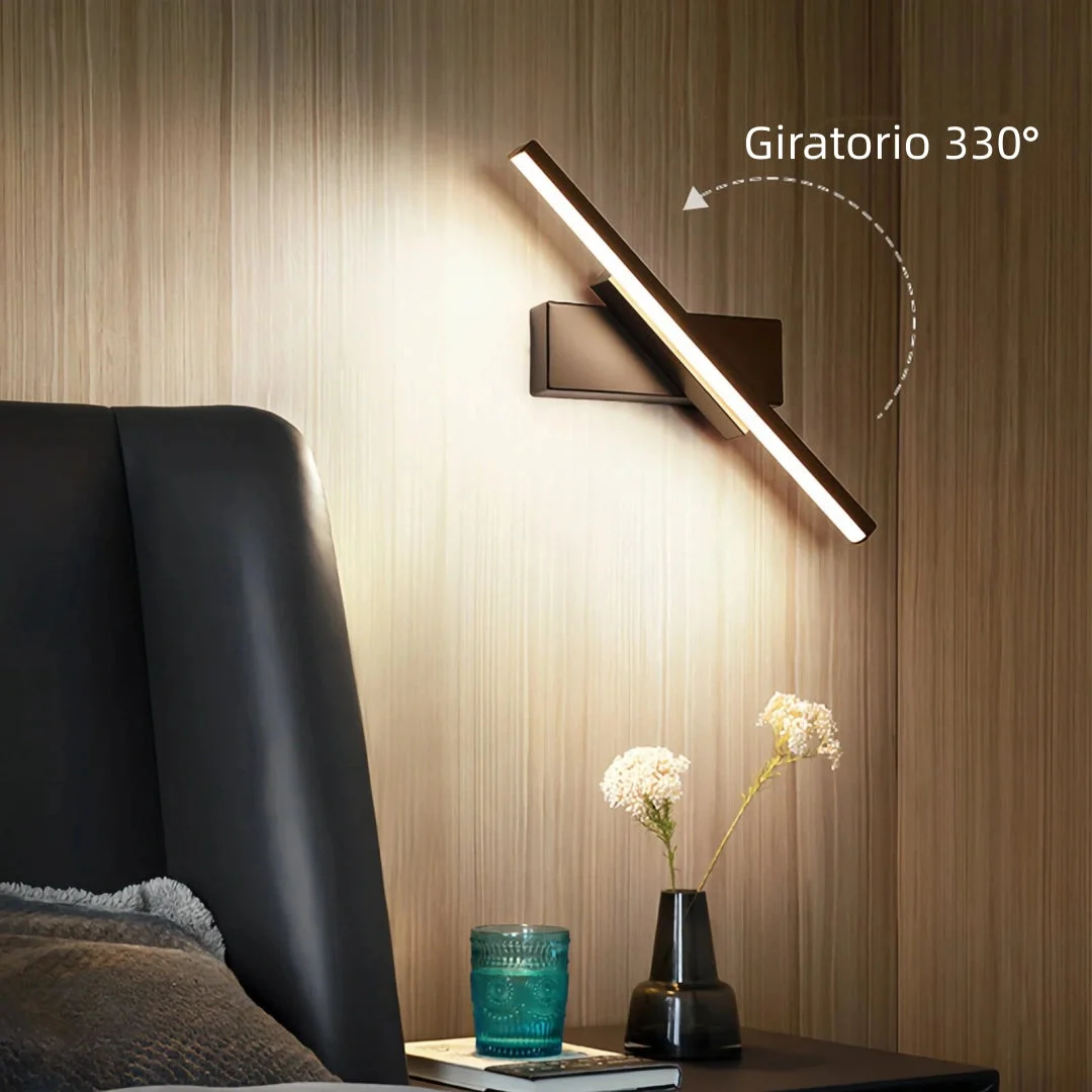 Aplique de pared giratorio alargado moderno para dormitorio