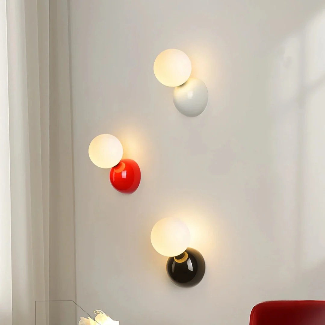 Aplique de pared esfera nórdico LED de acrílico para mesita de noche