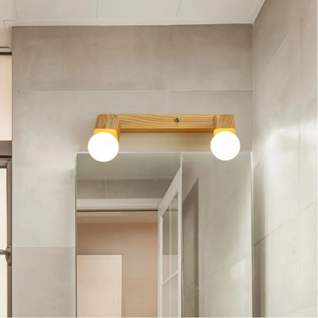 Aplique de baño de madera estilo nórdico multiluz LED