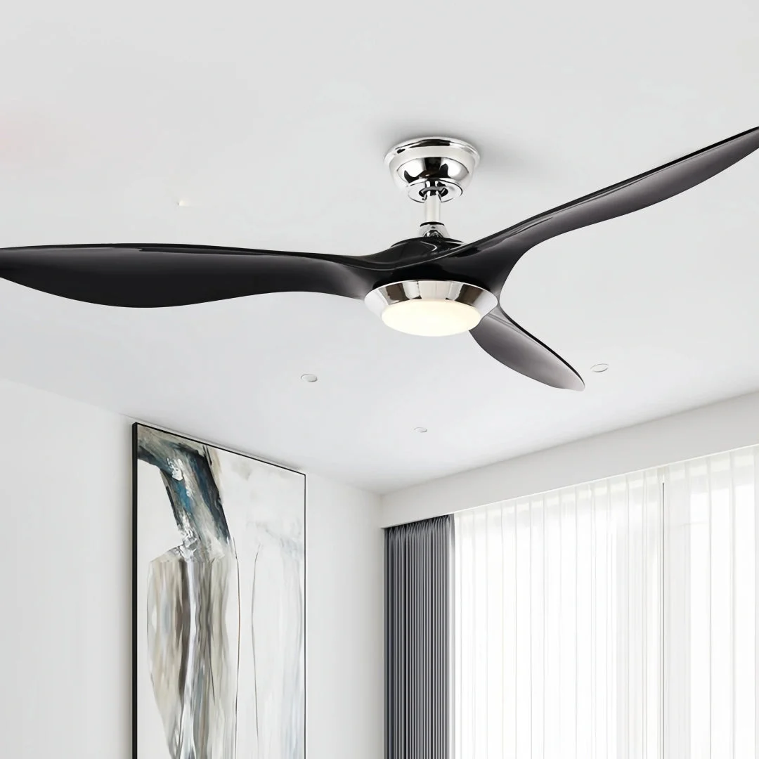 Ventilador de techo 3 aspas con luz LED silencioso 132 cm moderno para salón