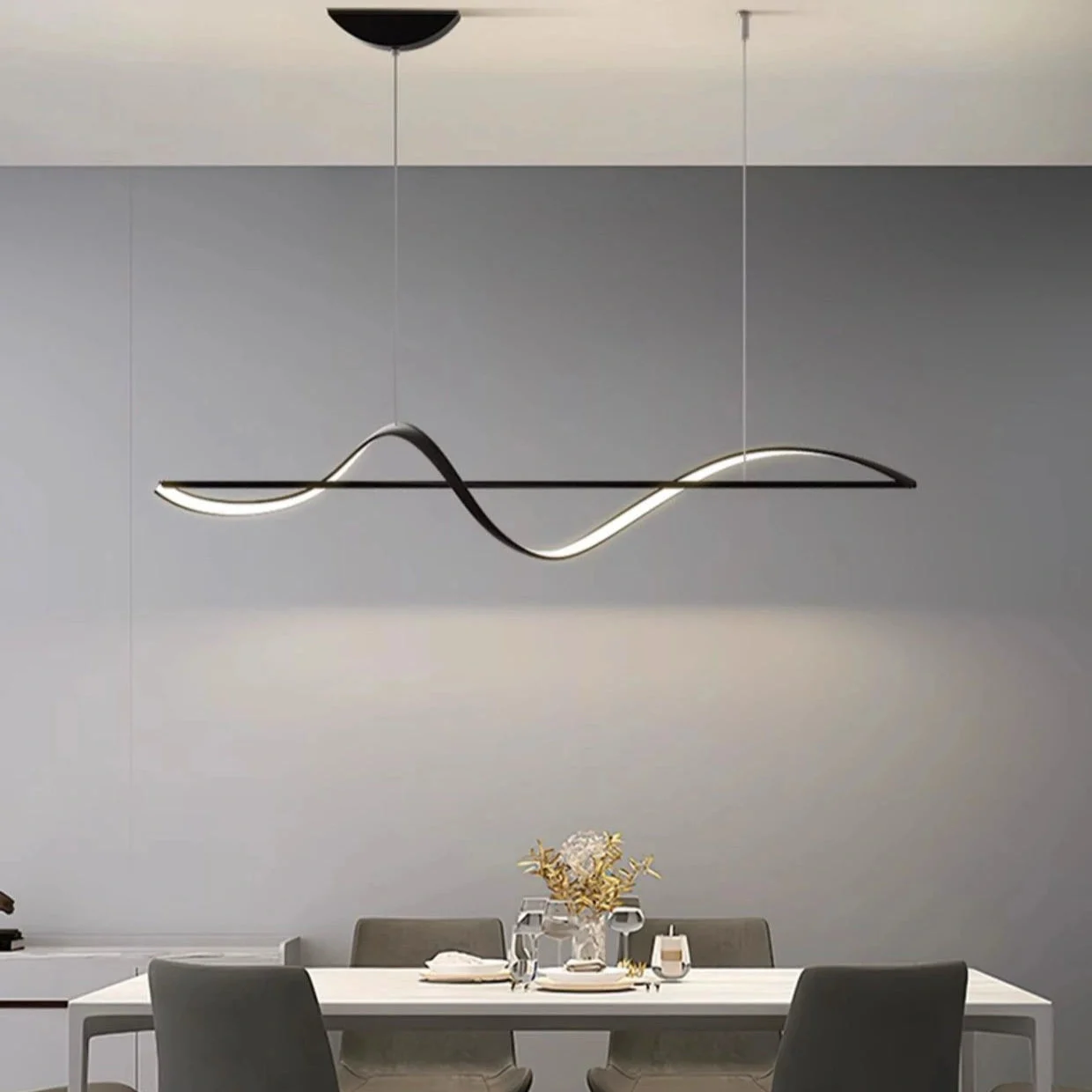 Lámpara colgante de diseño moderno LED regulable para isla de cocina