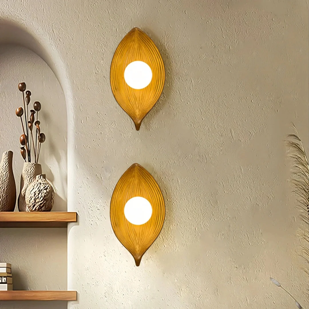 Aplique de pared hoja LED de estilo nórdico con luz suave para salón