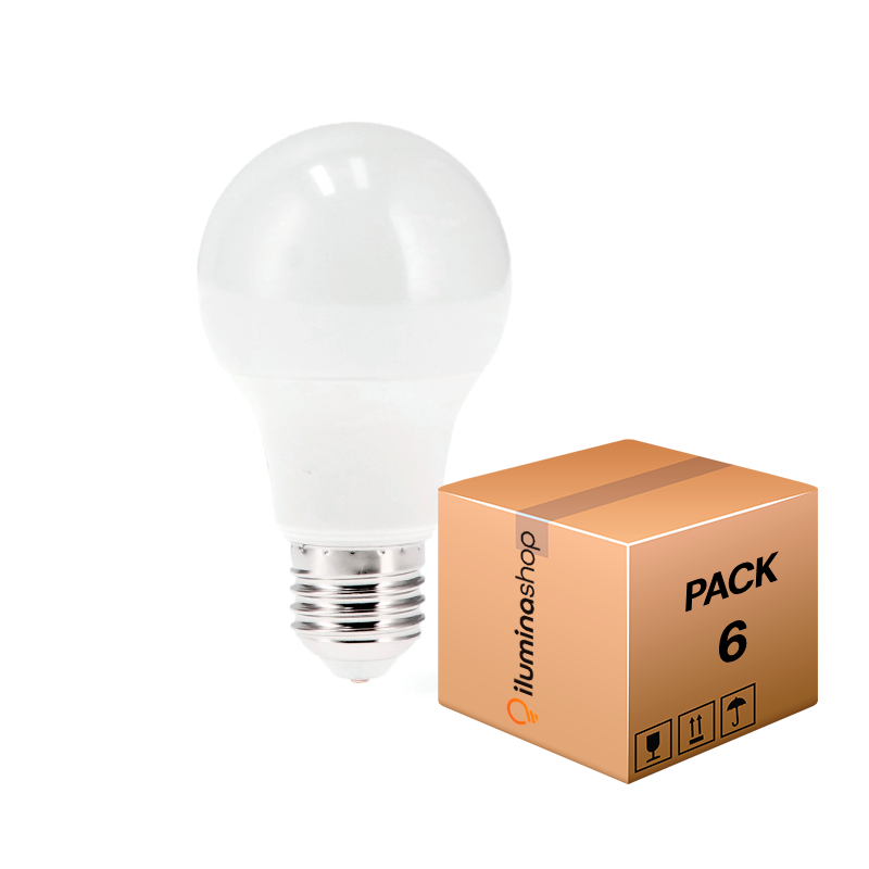 Bombilla LED E27 A60 10W (Pack 6 Unidades)