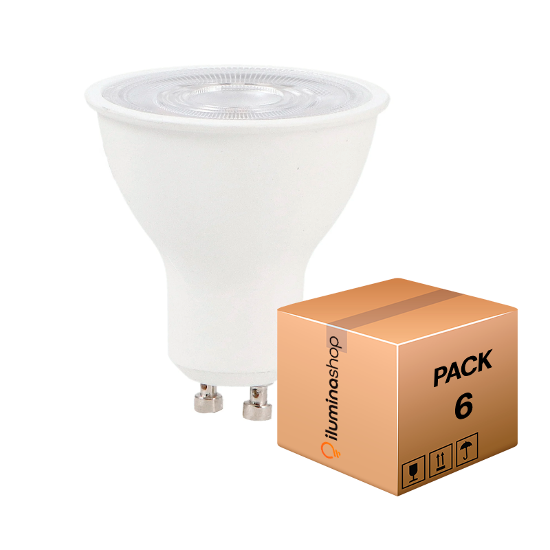 Bombilla LED GU10 Smd Plus 7W Regulable 60º (Pack 6 Unidades)
