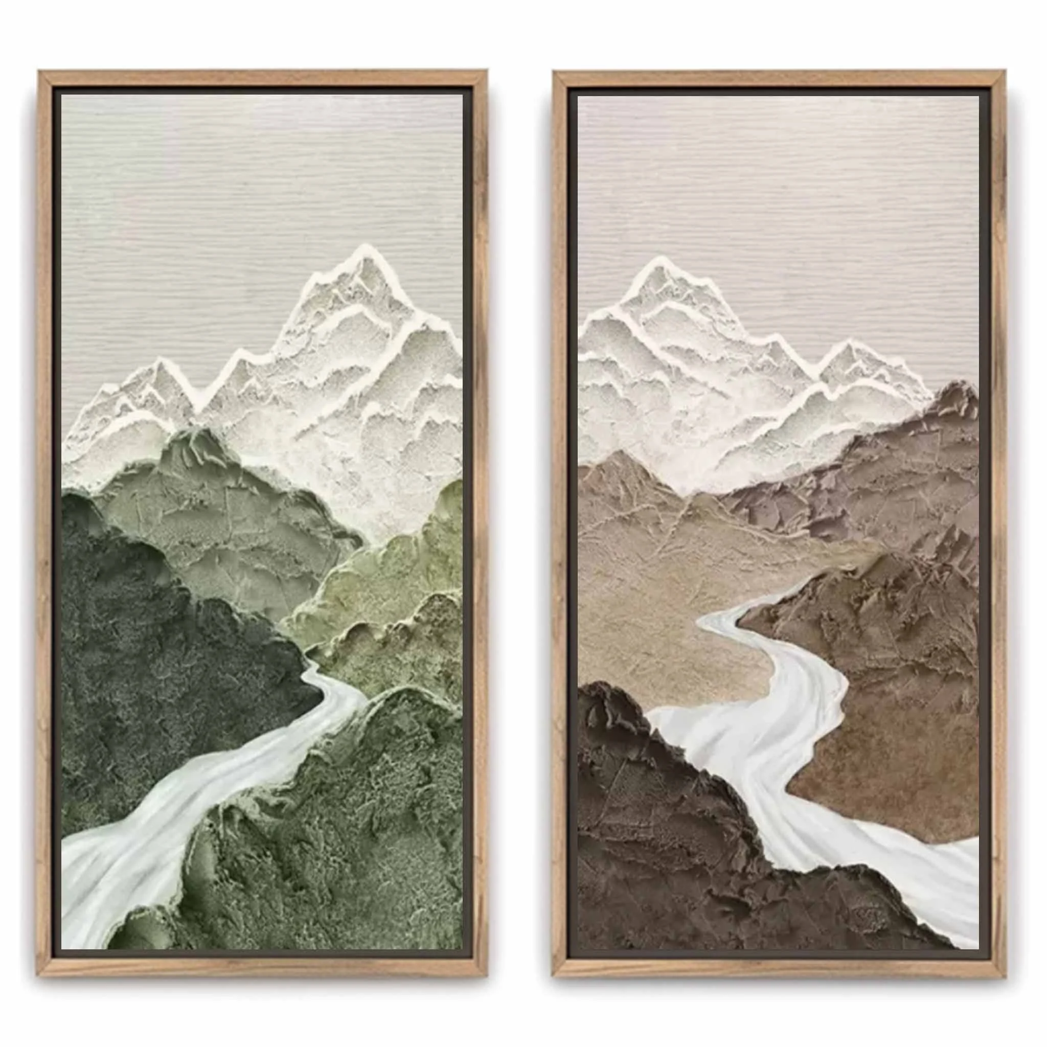 Rivers Conjunto de 2 Piezas de Arte Mural al Óleo Panorámico