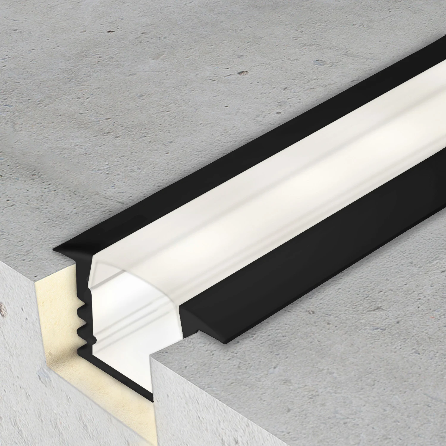 Perfil de Aluminio Pladur Lacado Negro – 2 Metros