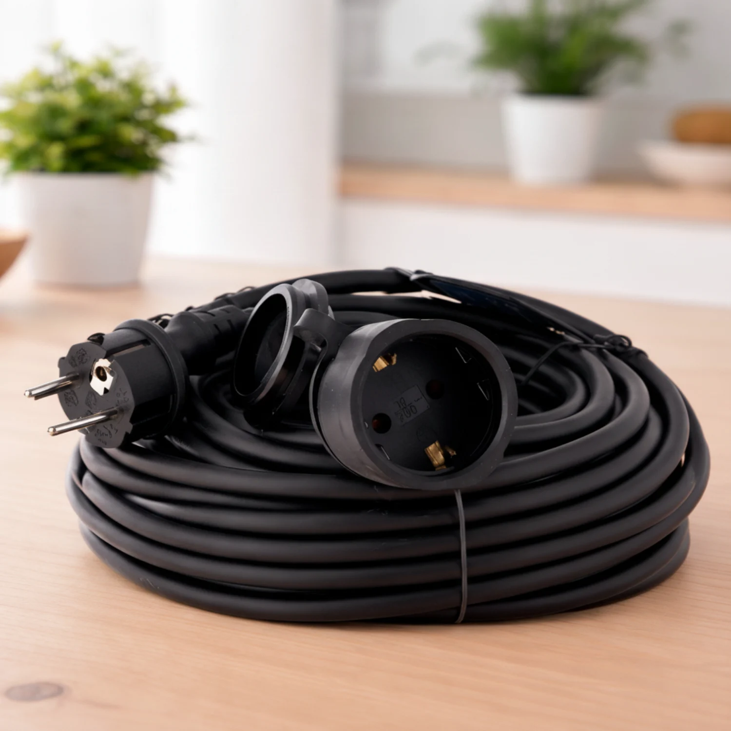 Prolongador Schuko con Tapa IP44 (3×1.5mm) 5 Metros, Negro IP44