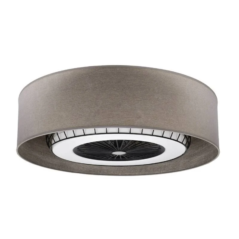 Ventilador de Techo LED Madera Gris 72W  Metal / Textil / Policarbonato Motor DC con Temporizador Mando a Distancia Palas Retráctiles  Verano e Invierno