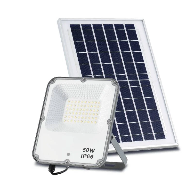 Foco Proyector LED Solar ECO Profesional 50W IP66 con Sensor Crepuscular / Movimiento con Control Remoto