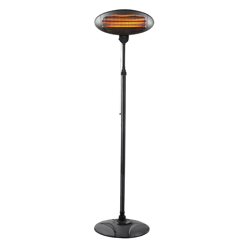Calefactor Exterior Cuarzo Orientable + Giro 360º Negro 2000W