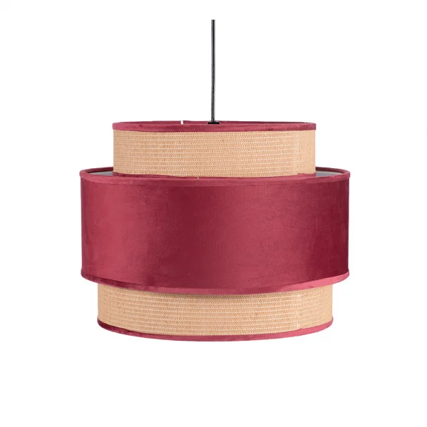 Lámpara Colgante Rojo vino   Textil 1xE27