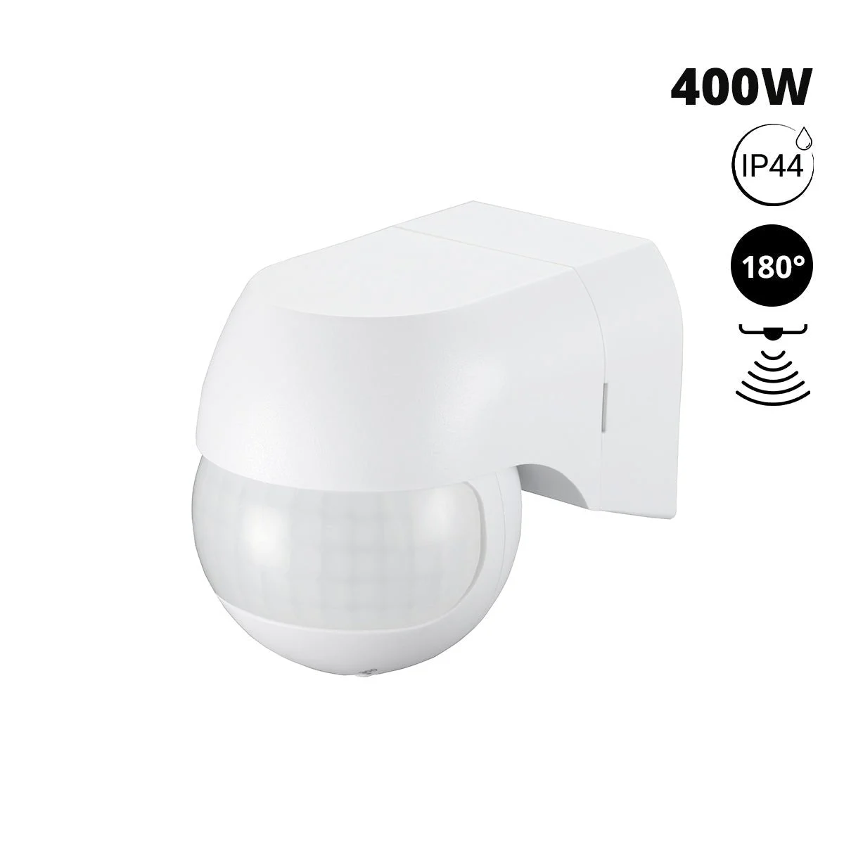 Sensor de movimiento PIR de pared - 180º - 400W - IP44