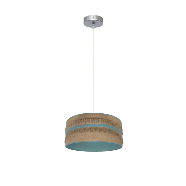 Lámpara Colgante Saco/Turquesa Níquel Saco/Turquesa Metal / Textil 1xE27