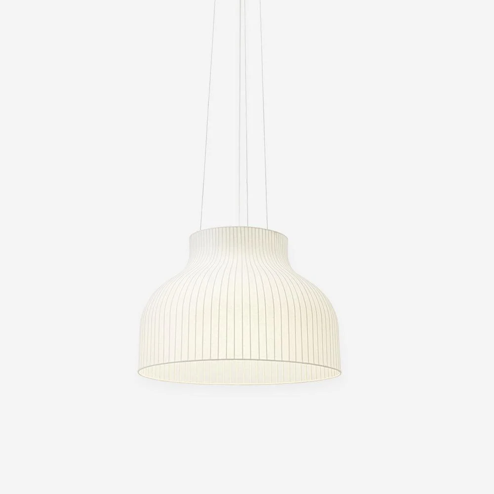 Lámpara Colgante Seda Campana Pantalla Plisado Curvado