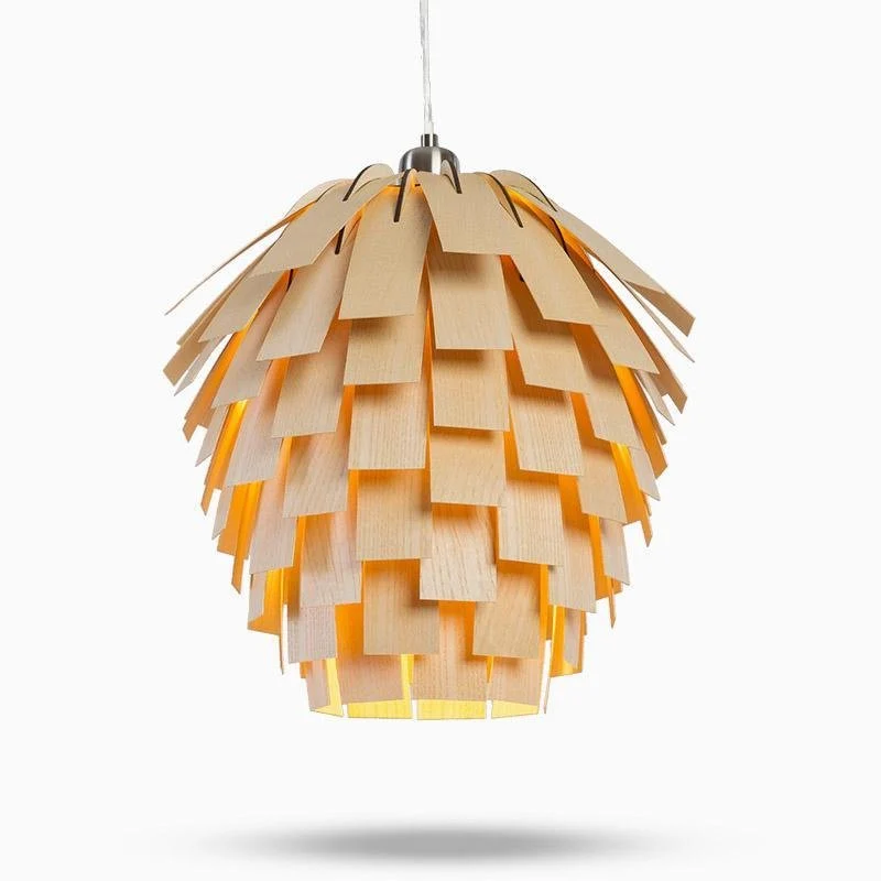 PinoLuz - Lámpara Colgante de Madera Natural y Elegante