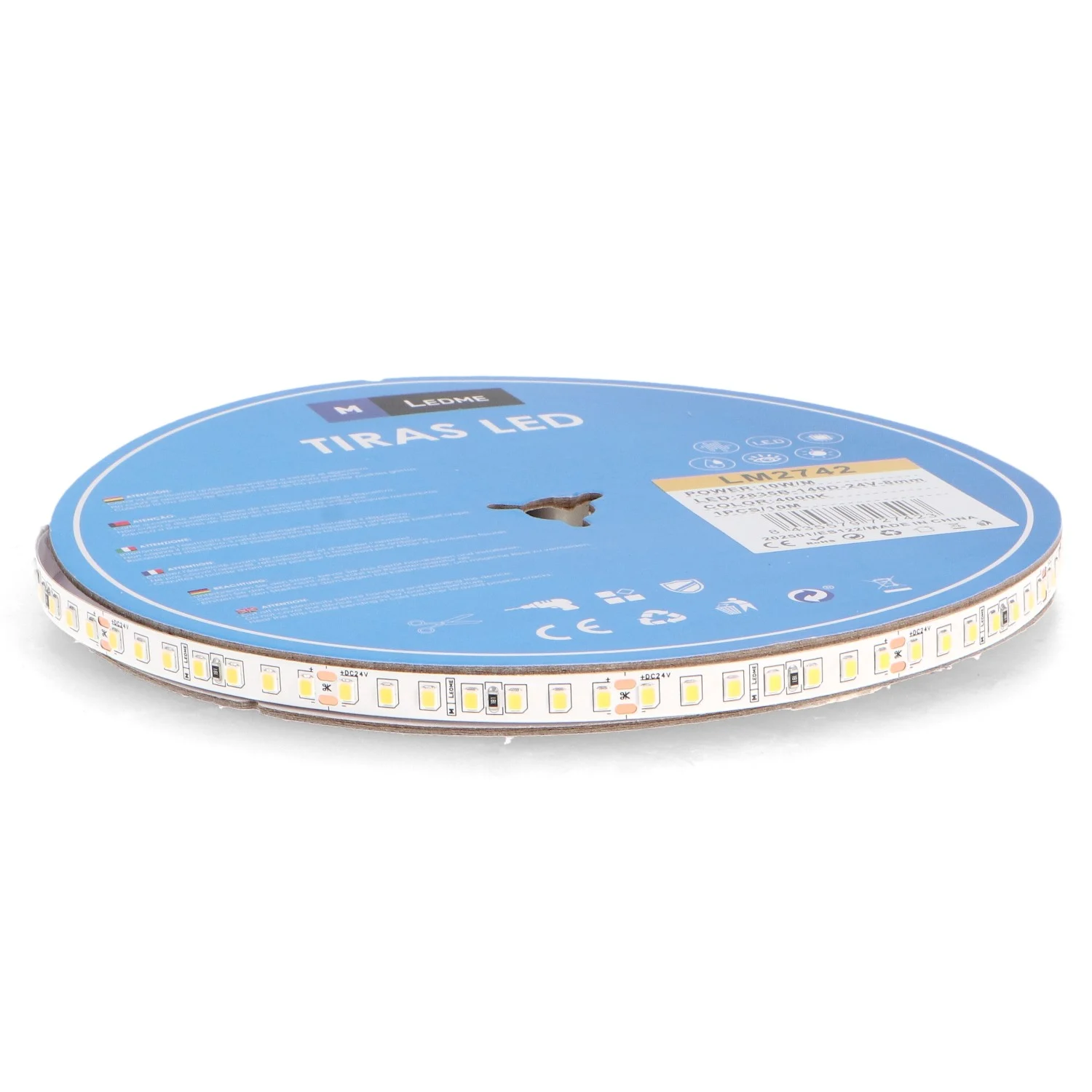 Tira LED 24V DC SMD2835 IP20 10W/m – 10 Metros
