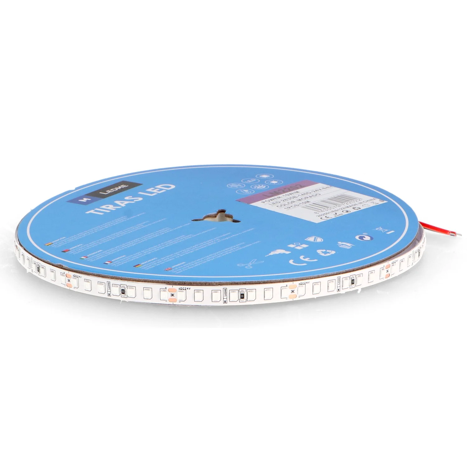 Tira LED 24V DC SMD2835 IP20 10W/m Ultravioleta – 10 Metros