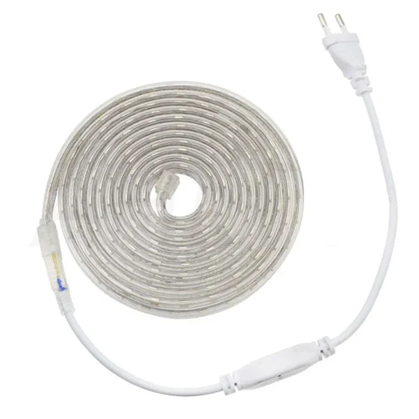 Tira de LED 220VAC SMD2835 120LED/m 5W (1 metro) (Incluye Rectificador + Tapón)