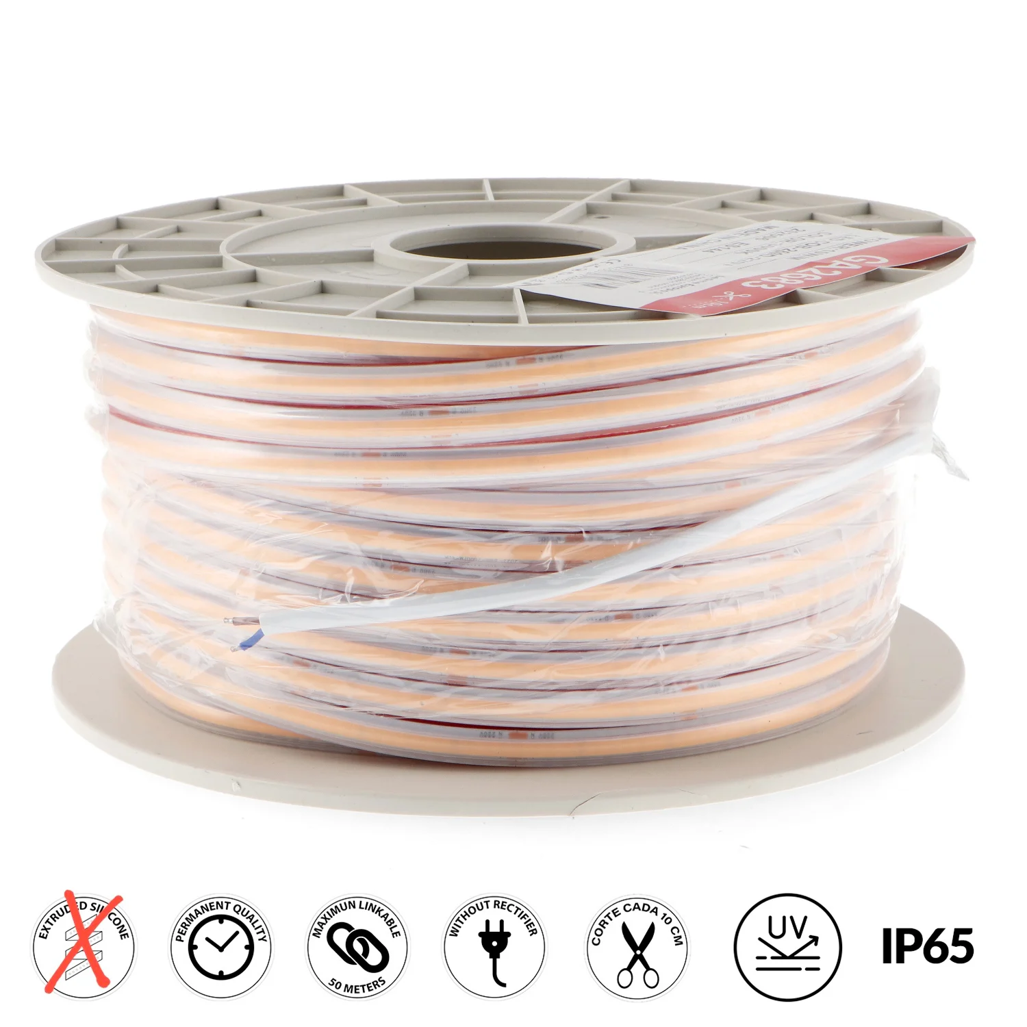 Tira de LED 220V Cob Point 10W/m IP65 – 50 Metros IP65