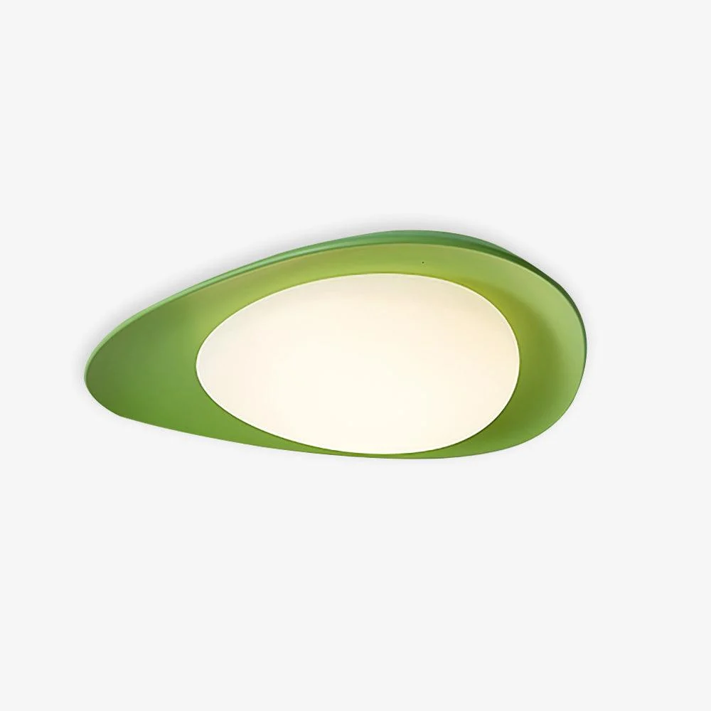 Aria Lámpara de Techo con Forma de Guijarro en Verde y Beige