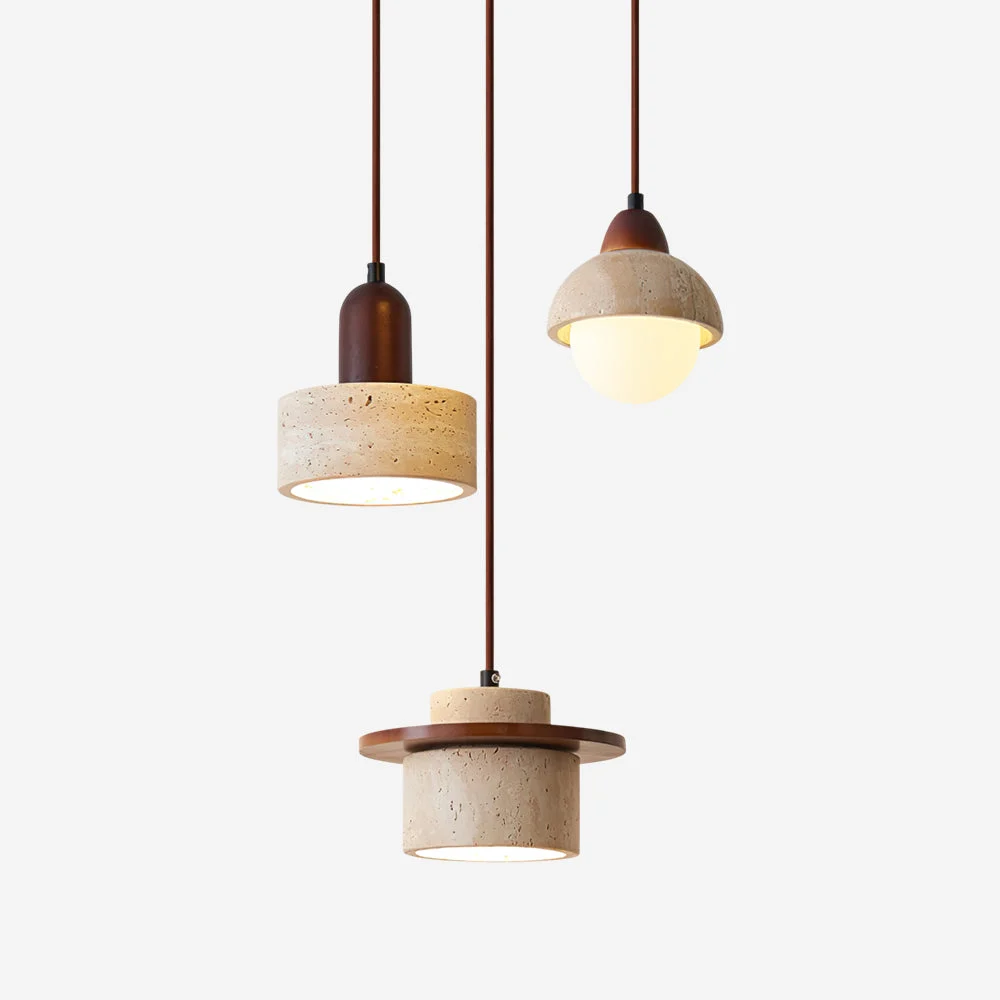 Lunara Lámpara Colgante Minimalista Travertino