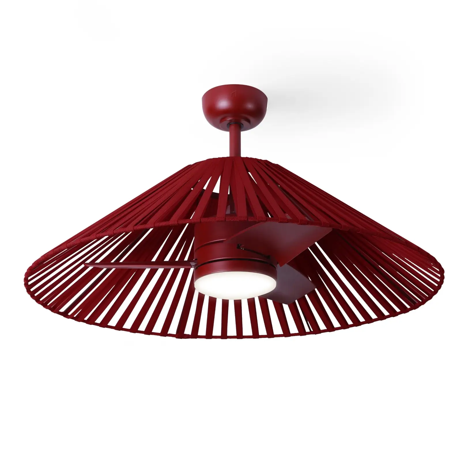 Ventilador de techo con pantalla roja burdeos Terra