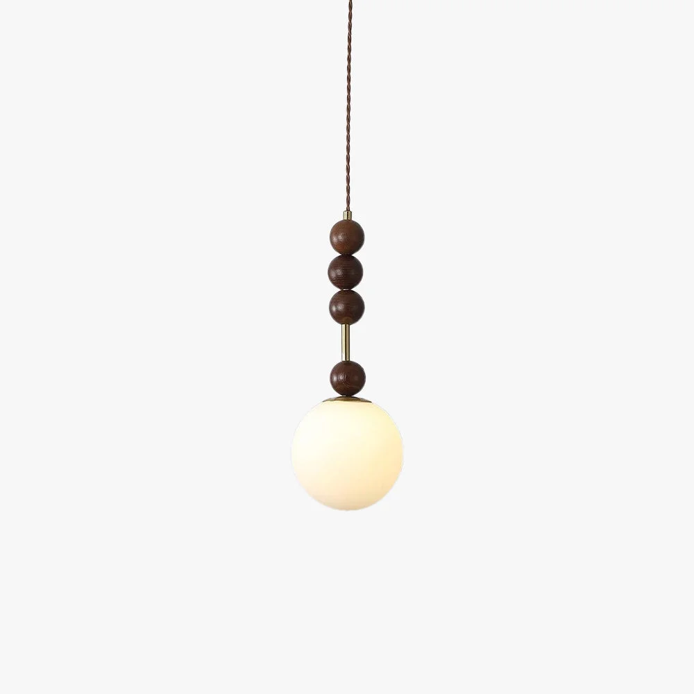 Aira Lámpara Colgante Vintage Globo con Perlas de Madera