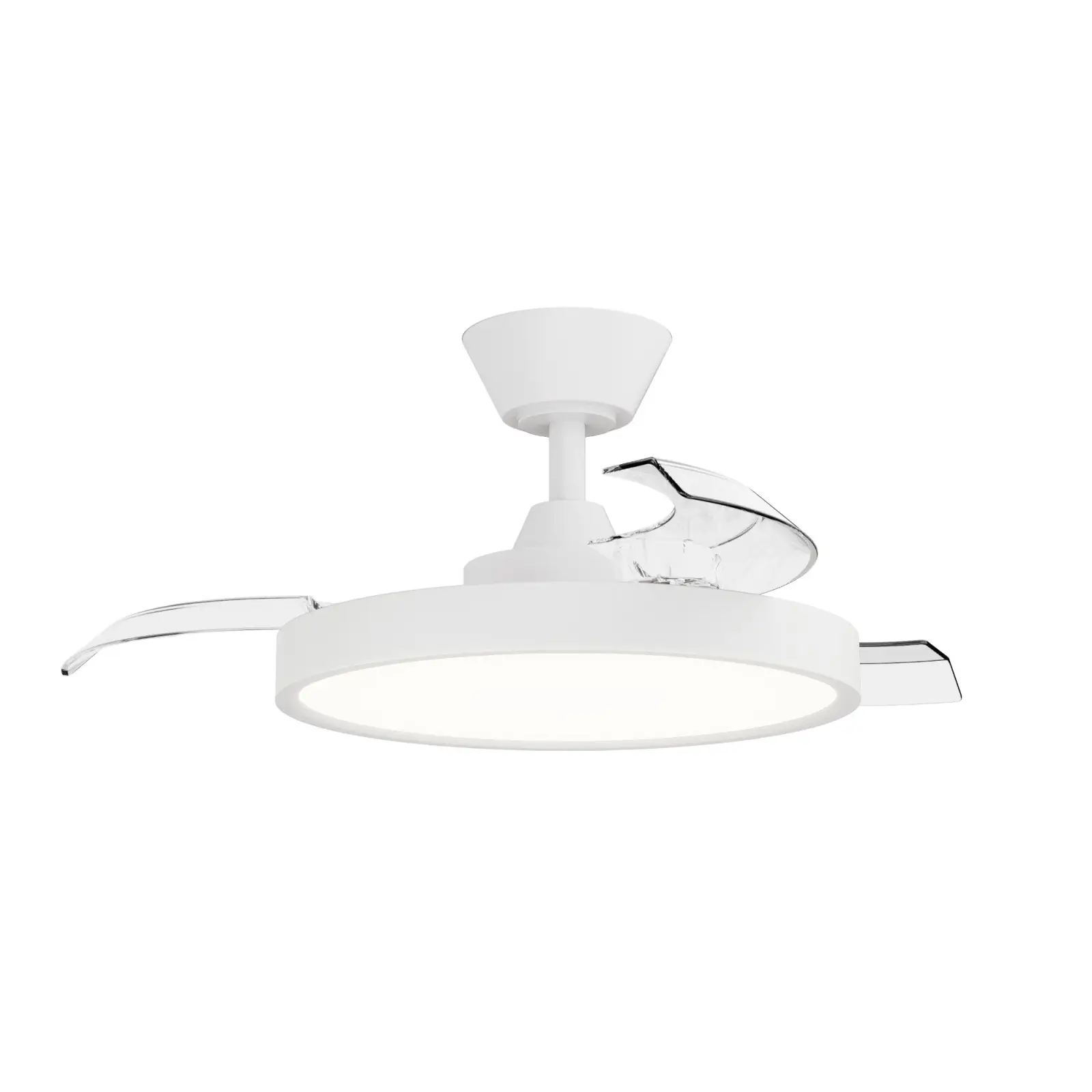 Ventilador DC sencillo con palas retractiles y luz para 13m2 blanco Estilo Ref2199344