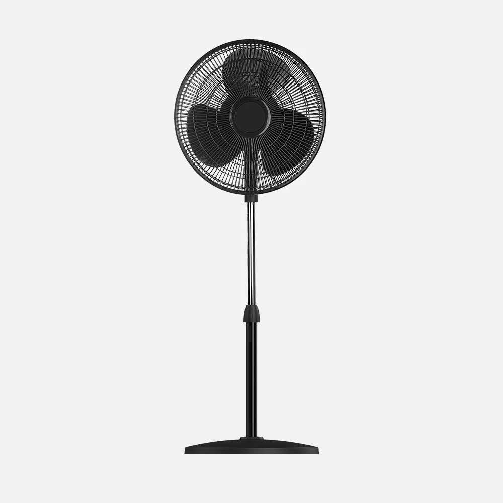 Ventilador de Pie Negro   Metal / ABS / Policarbonato Motor AC