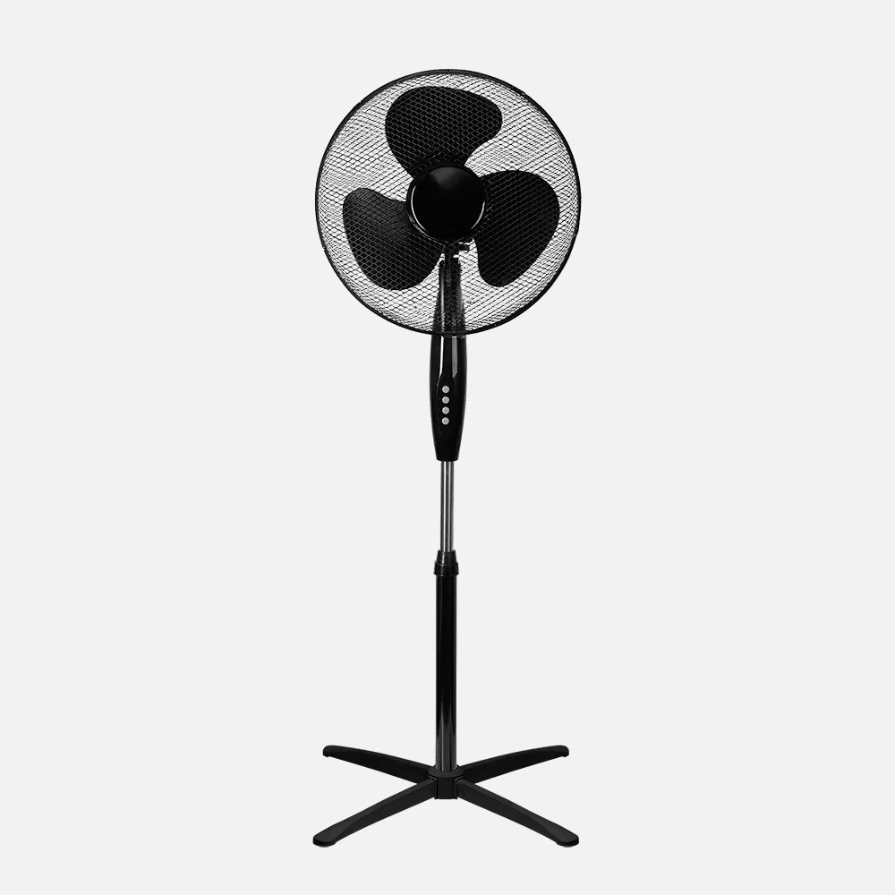 Ventilador de Pie Negro   Metal / Policarbonato Motor AC