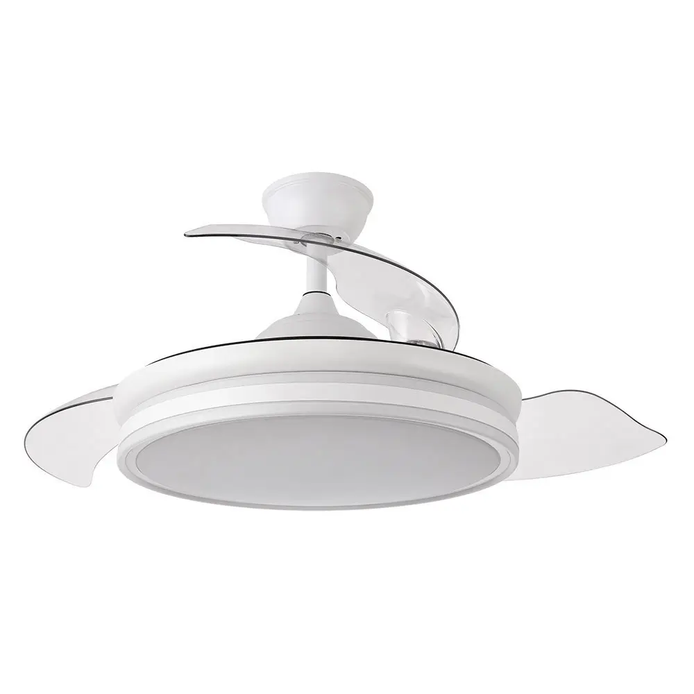 Reacondicionado – Ventilador de Techo LED  59W Blanco  Motor DC Verano e Invierno 3000+4000+6000 con Mando a Distancia y Palas Retráctiles