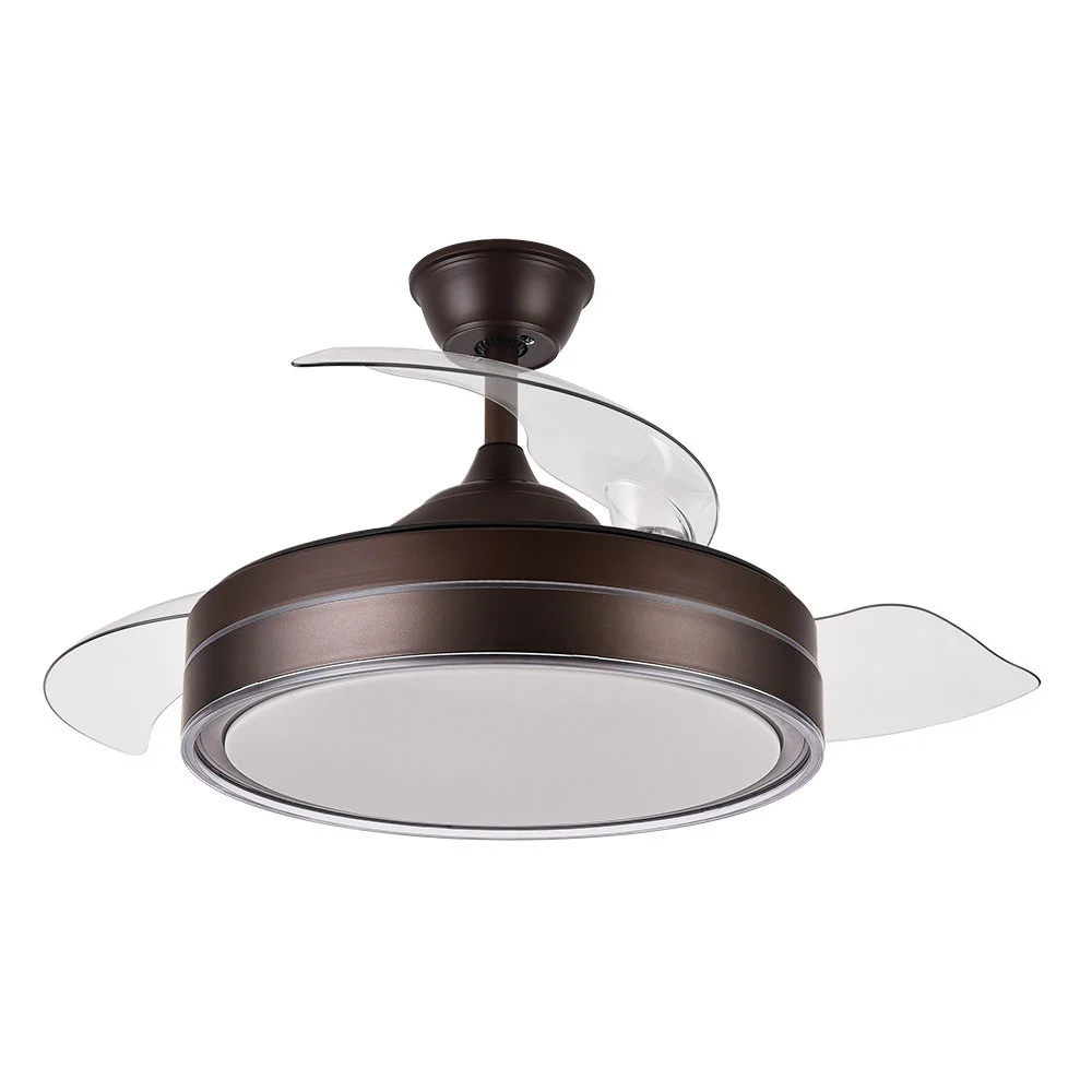 Ventilador de Techo LED  72W Marrón  Motor DC Verano e Invierno 3000+4000+6000 con Mando a Distancia y Palas Retráctiles