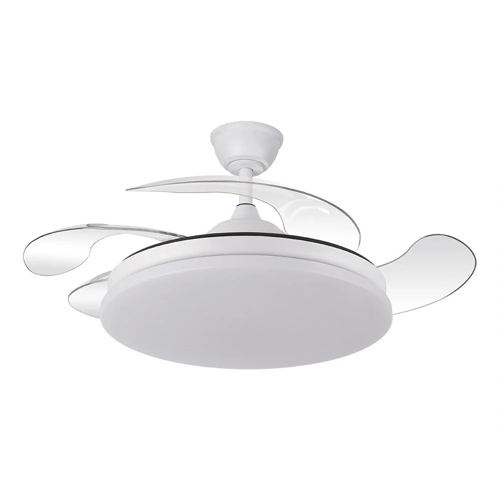 Reacondicionado – Ventilador de Techo LED Blanco 59W  Metal / ABS / Policarbonato Motor DC Temporizador Mando a Distancia Palas Retráctiles  Verano e Invierno