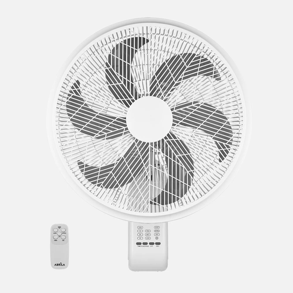Ventilador de Pared Blanco Metal/Pvc/Policarbonato Motor AC Temporizador Mando a Distancia