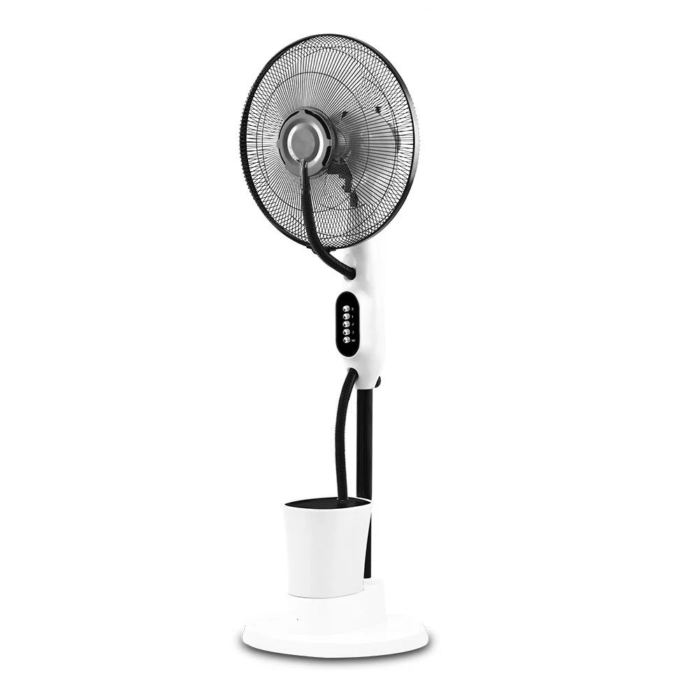 Ventilador de Pie 80W Nebulizador 2.8 Litros Blanco / Negro Metal / Policarbonato Motor AC