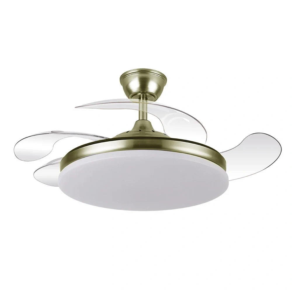 Ventilador de Techo LED Cuero 59W  Metal / ABS / Policarbonato Motor DC Temporizador Mando a Distancia Palas Retráctiles  Verano e Invierno