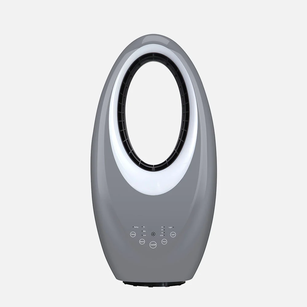 Ventilador de Sobremesa Gris Metal / ABS Motor AC Temporizador Mando a Distancia