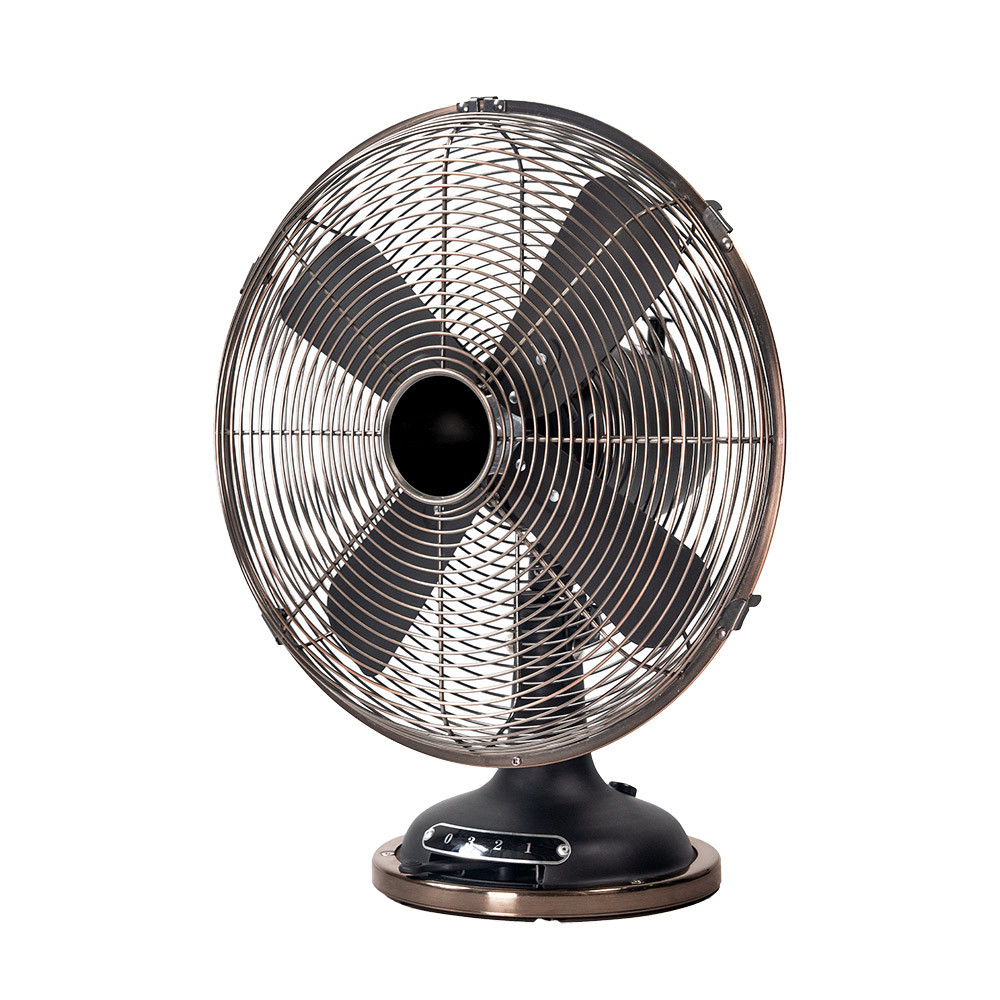 Ventilador de Sobremesa 37W Negro / Cobre Metal Motor AC